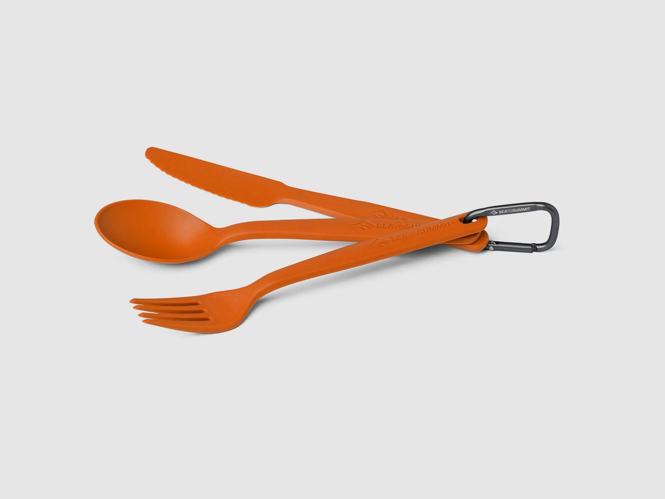Sea to Summit 3-piece cutlery set with carabiner, orange