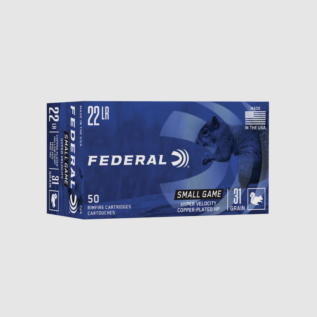 Federal Small Game .22 LR 31GR CPHP 50 cartouches
