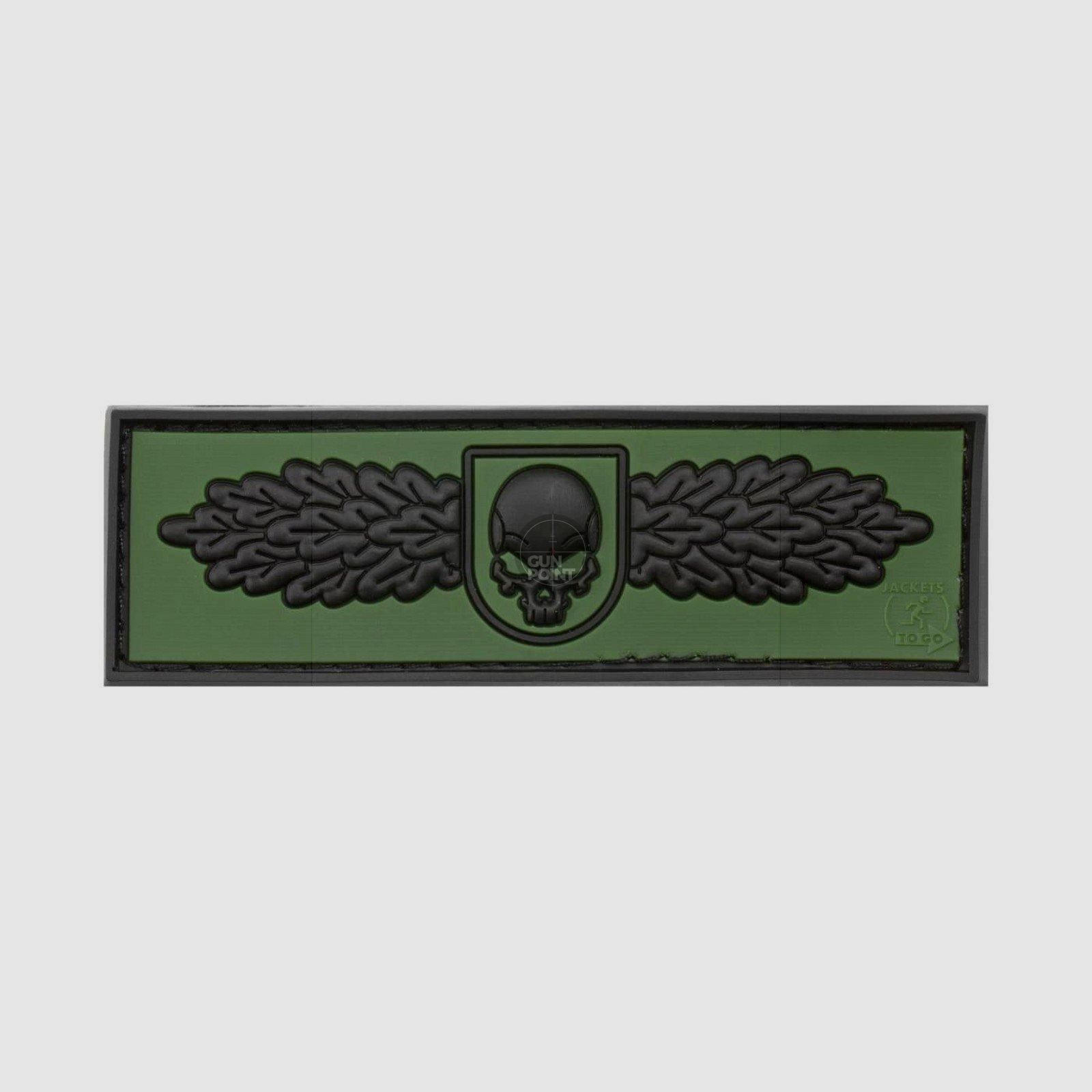 JTG SOF Skull Badge Rubber Patch-Forest