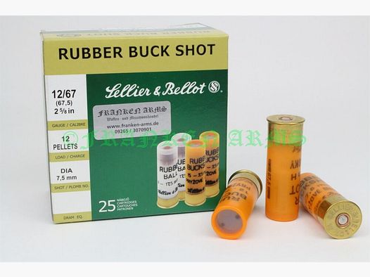 S&B Gummischrot Buck Shot 12/67,5 25 Stück Staffelpreise