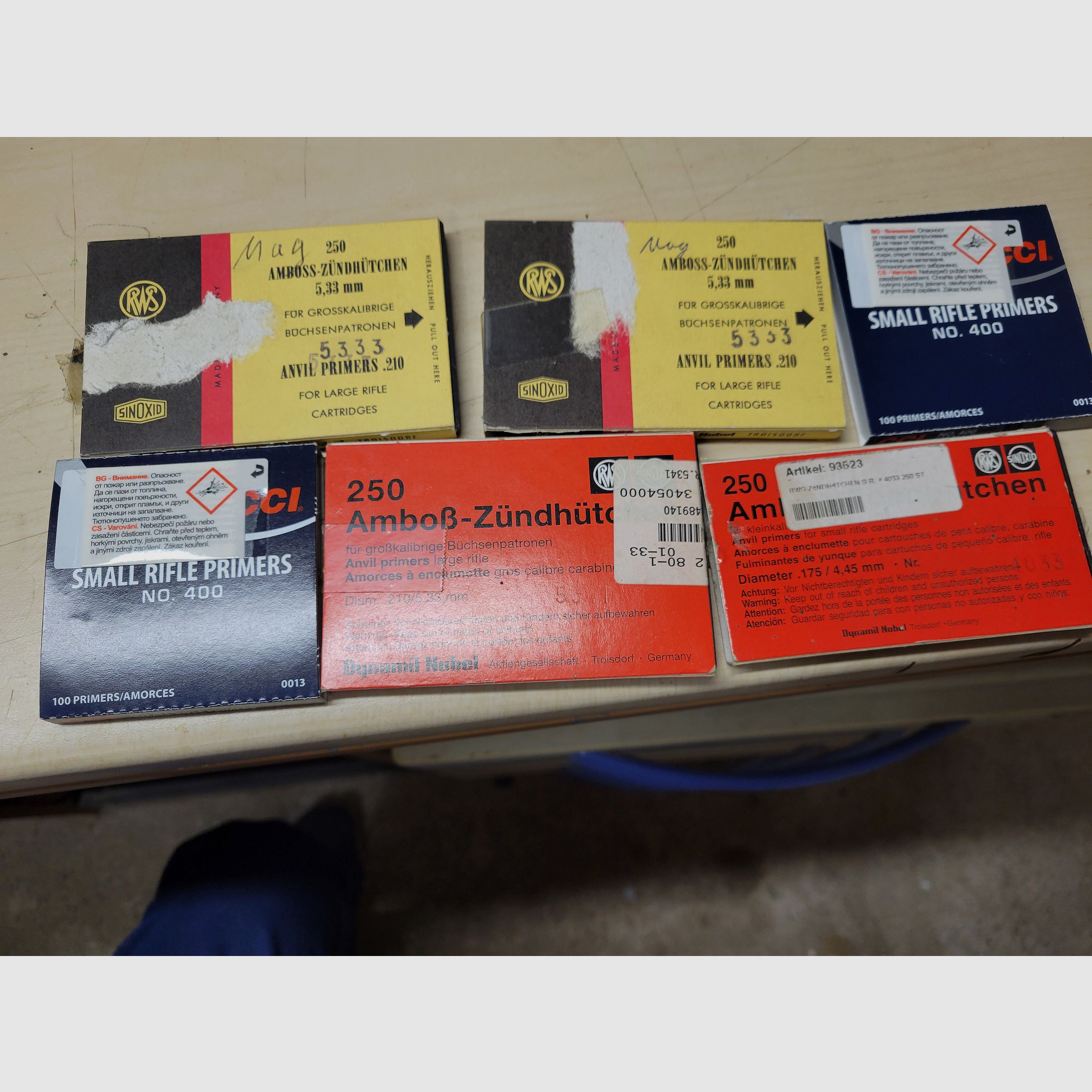 Zündhütchen, ca. 1000-1200 Stück