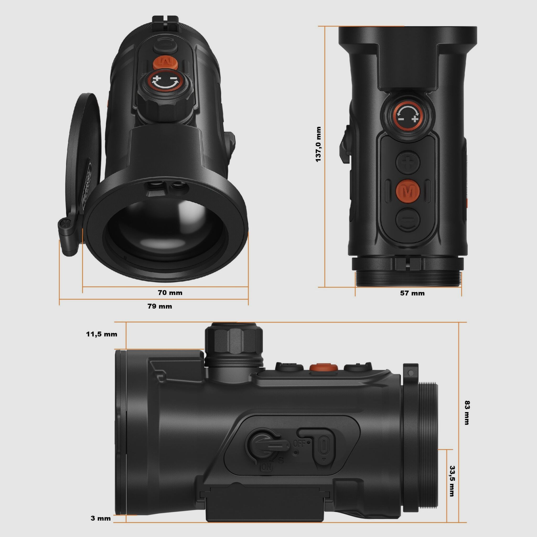 ThermTec Hunt 650L Pro accesorio de imagen térmica con LRF