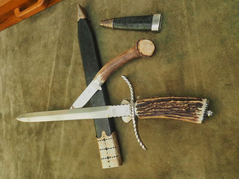 Coltello da caccia, su misura, con nicker e scatola, attrezzatura da caccia, immagine 10 di 11