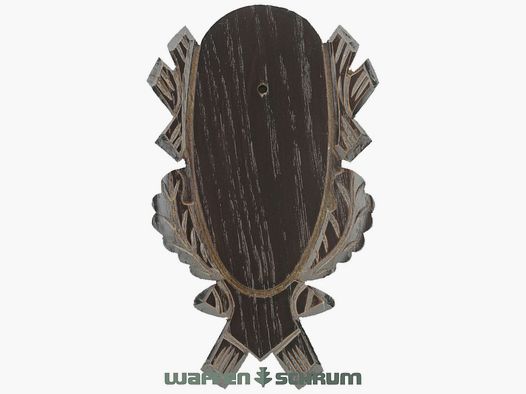 Eurohunt Gehörnbrett 18x9cm  Außenmaß 23x15cm Eiche - Dunkel - Geschnitzt