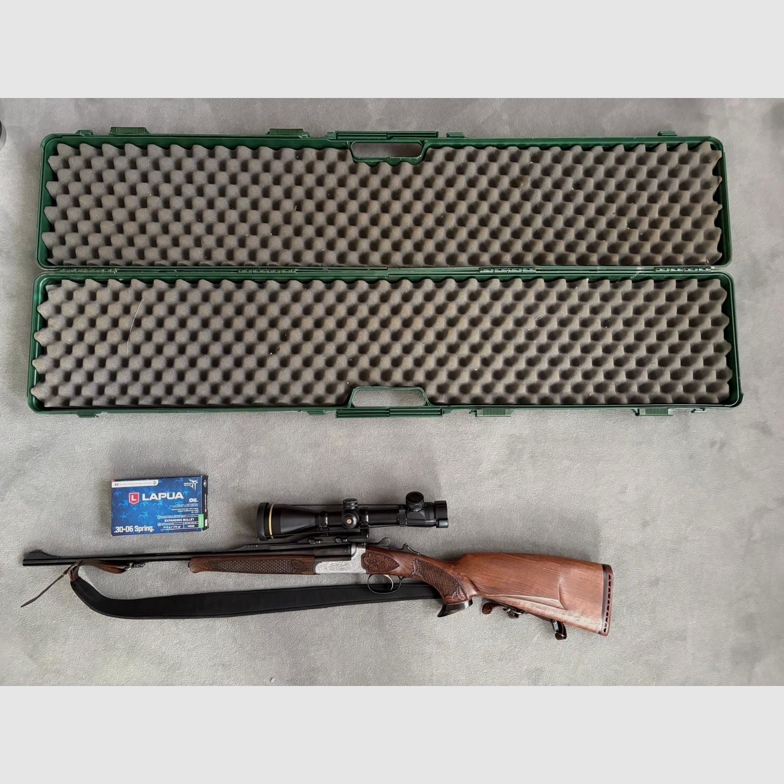 Kipplaufbüchse Sabatti 98, inkl. Optik, Waffenkoffer und Munition