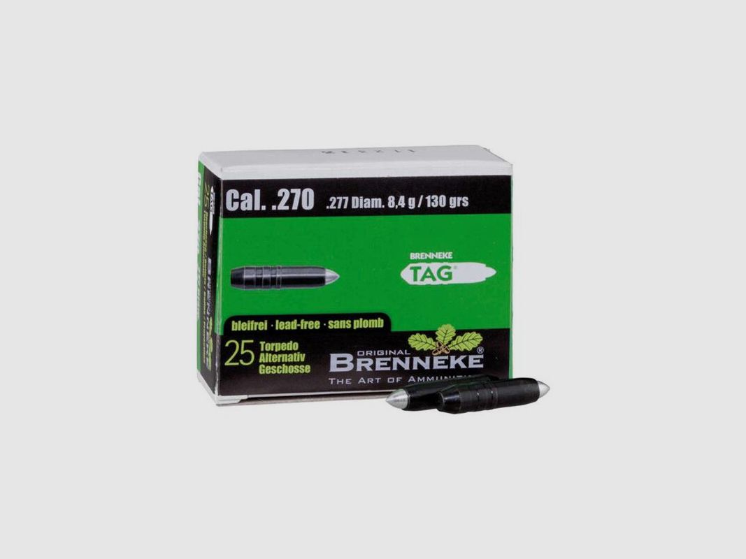 Brenneke Geschoss .270 Win. (.277) TAG 8,4g / 130grs 25 Stück