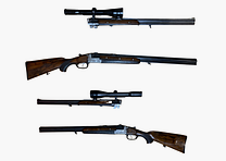 Double rifle 9.3x74R and interchangeable barrel Merkel 16/70 & 6.5x57R scope: Zeiss 2.5-10x52