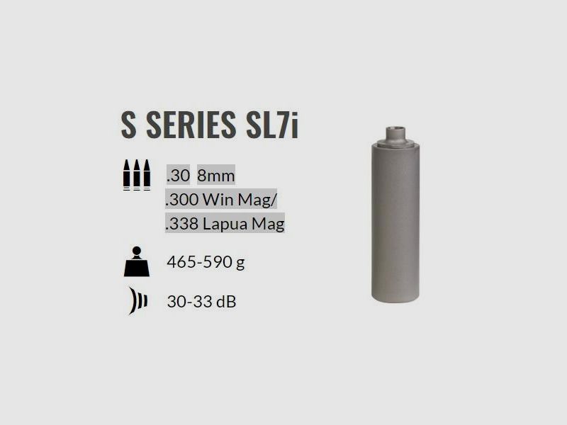 ASE UTRA Schalldämpfer f. EWB-Waffen SL7i (.30/7,62mm) M18x1  stainless