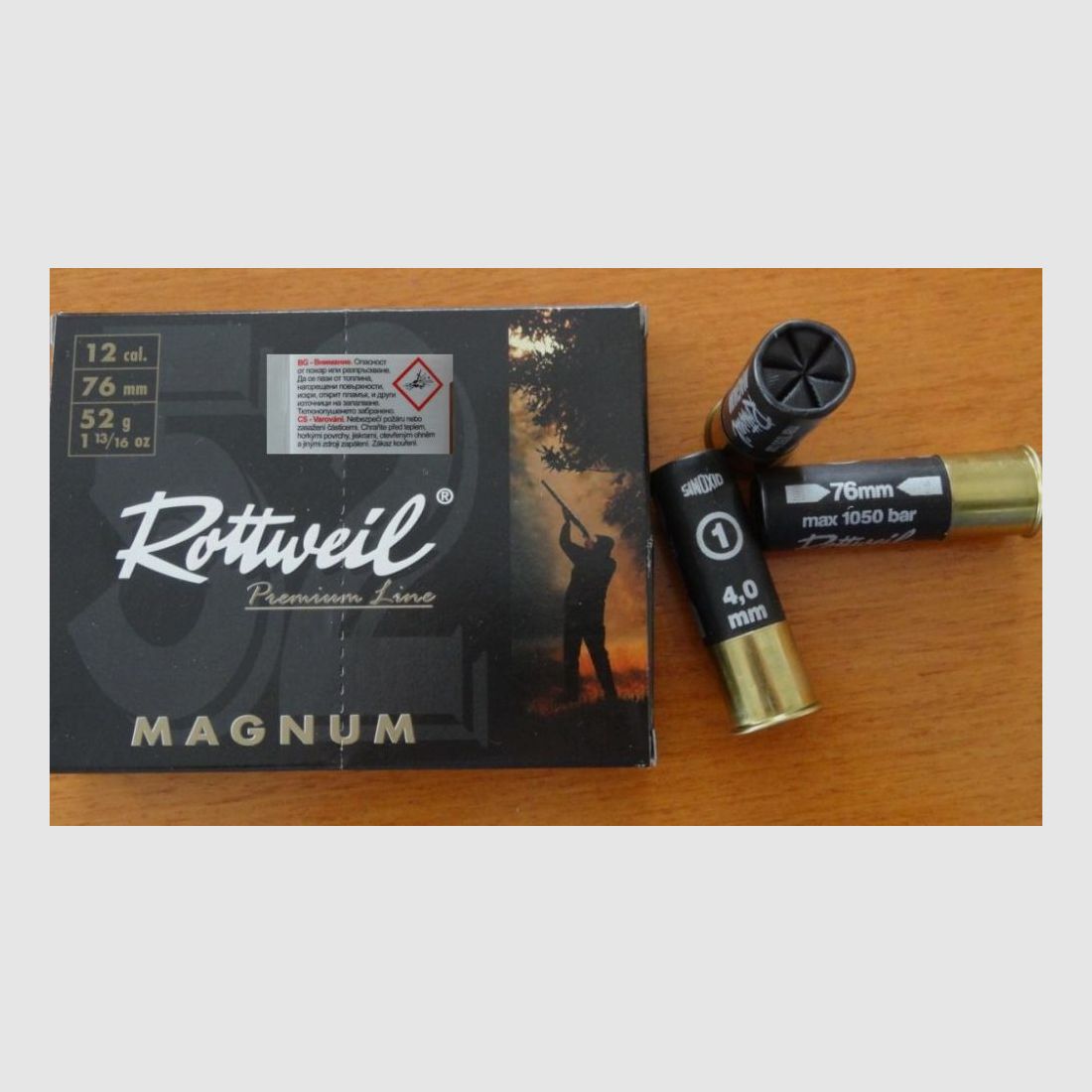 Rottweil Rottweil: Magnum Schrotpatronen 12/76-4,0mm 52g