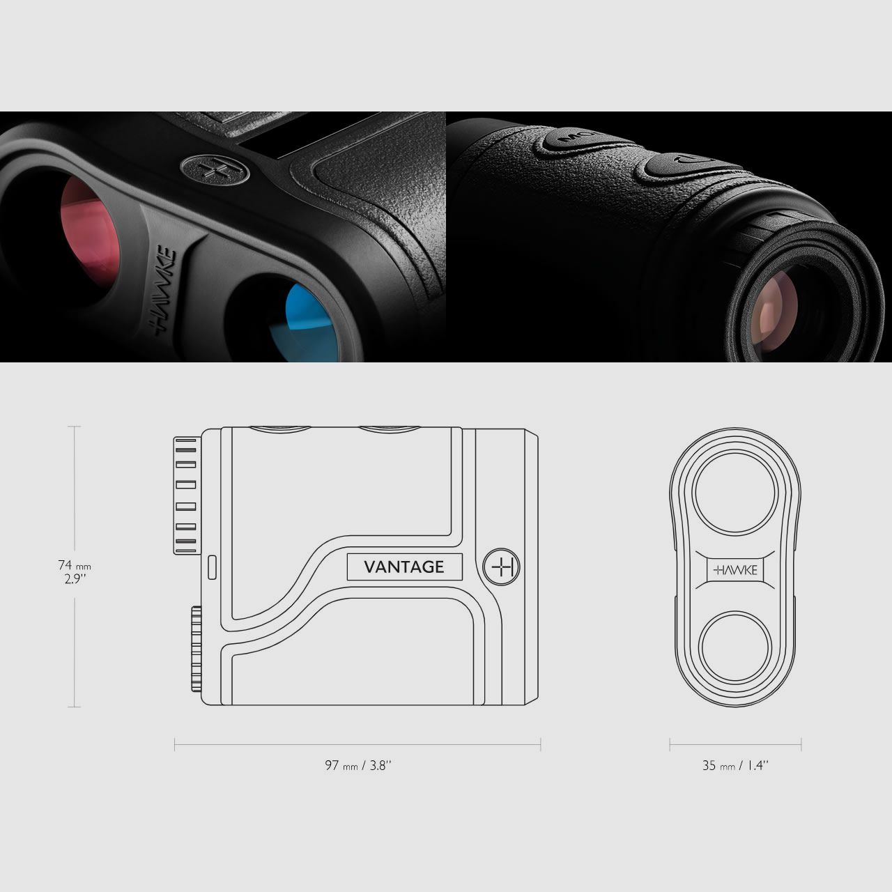HAWKE Entfernungsmesser Laser Range Finder VANTAGE 600, 6 m bis 600 m, 6-fach Zoom