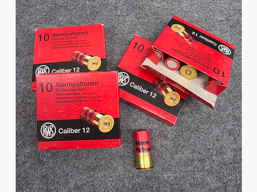 Alarmpatronen Cal. 12 Schwarzpulverpatronen für Alarmgeräte mit PTB