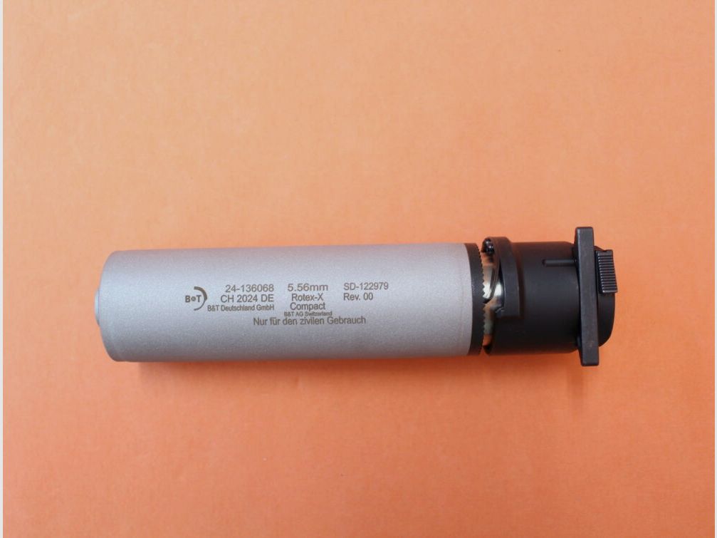 B&T - Brügger & Thomet Schalldämpfer .223 B&T Rotex-X Compact (SD-12297) Edelstahl (Inconel/ Thermax) QD-Verschluss NATO
