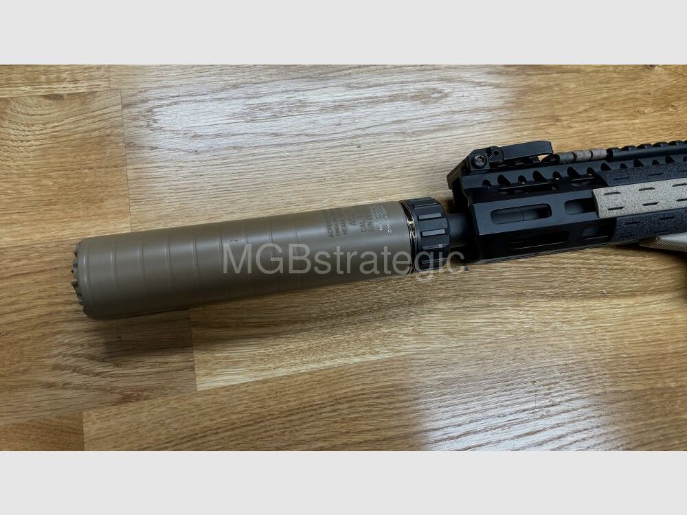 Acheron ACS E1 7.62 suppressor for Acheron HexaLug muzzle device quick release system HexaLug - available in black and FDE!