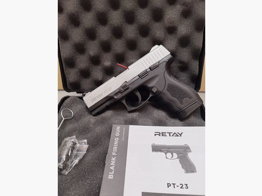 Retay PT-23 pistola a salve 9mm PAK Nickel !!Merce nuova!!