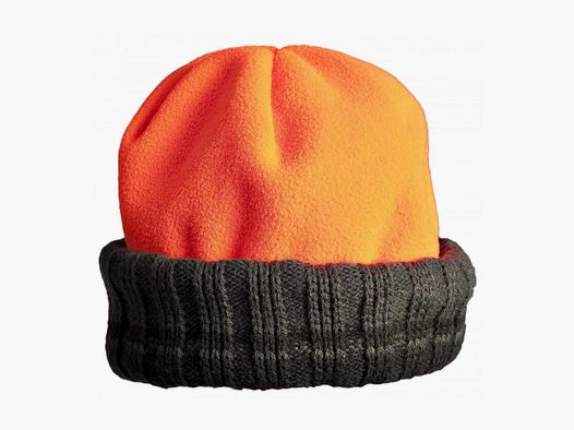 Reversible Bobmuts van Polarfleece groen oranje