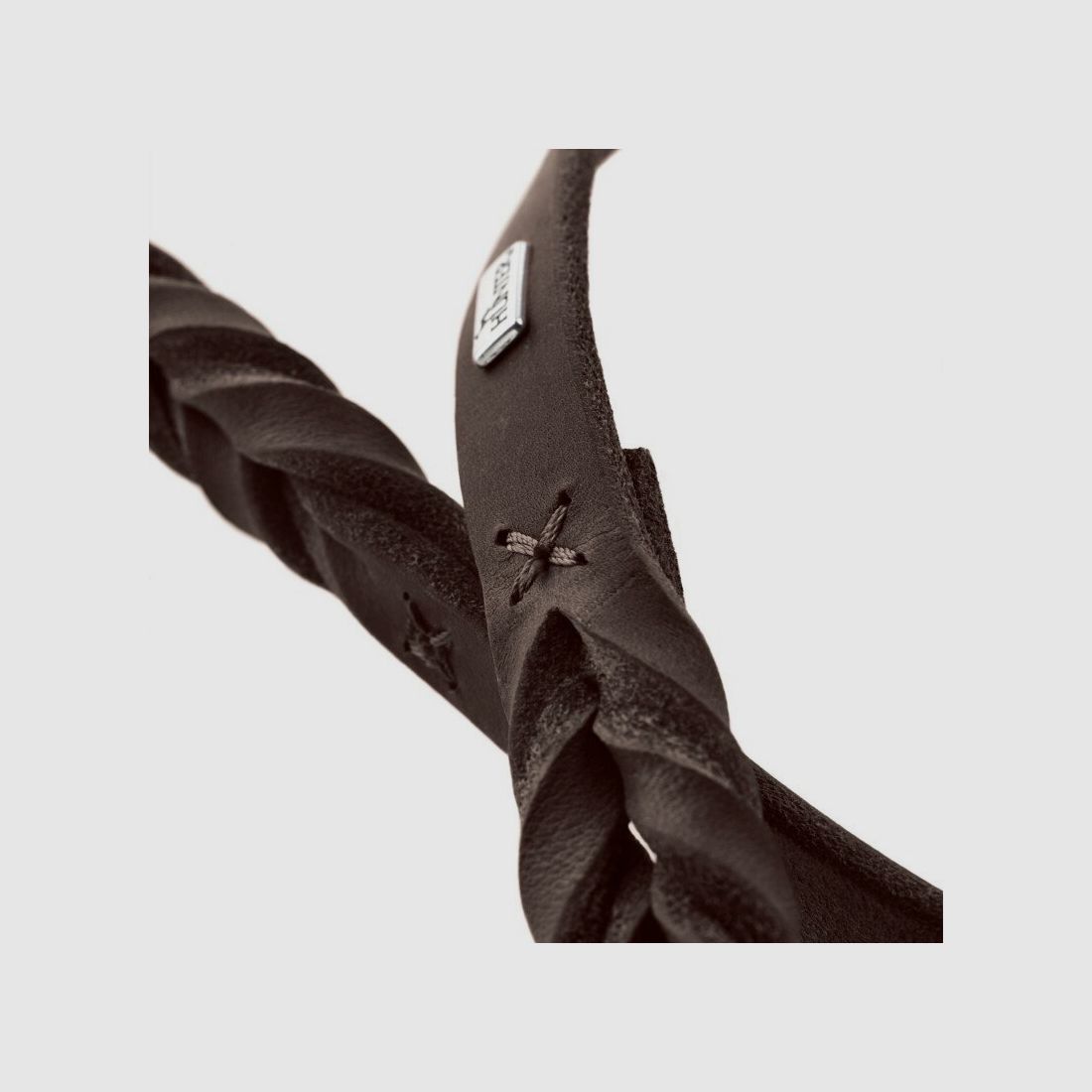 Hunter Adjustable Leash Solid Education Soft Full Grain Leather / Brown