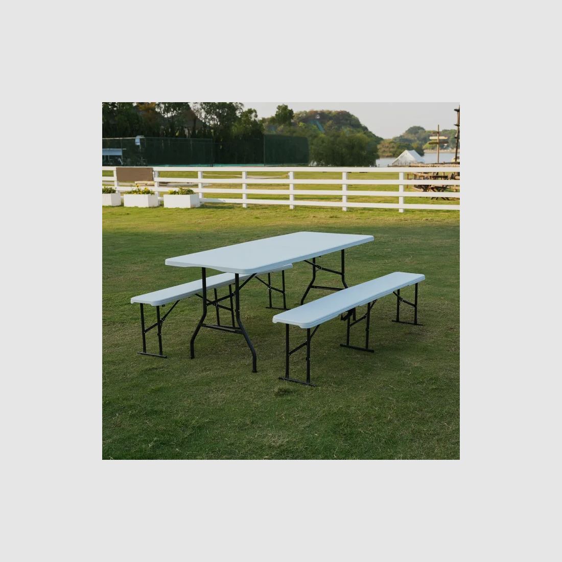 NC3404 Klappbare Gartenbank 183cm in Weiss