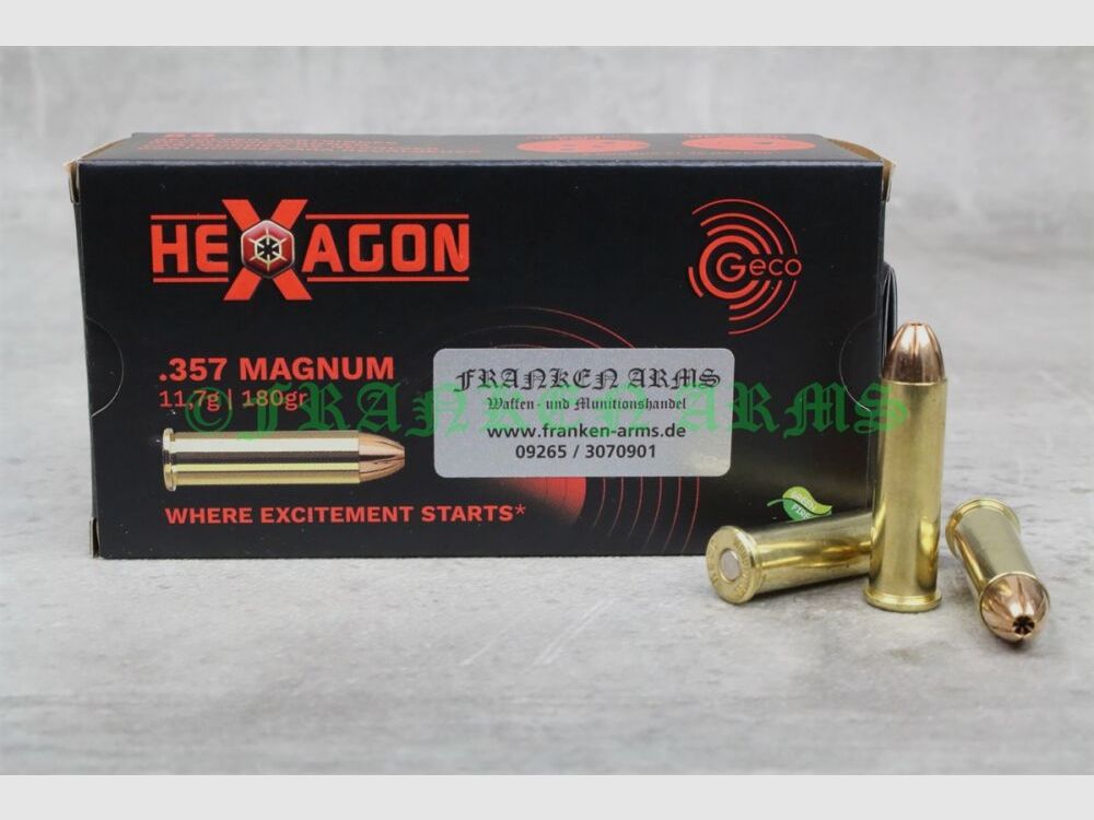 Geco Hexagon .357 Mag. 180gr. 11,7g 50 Stück Staffelpreise