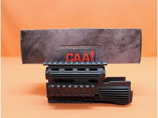 Sistema de rieles CAA táctico Kalashnikov AKM: protector de manos CAA (RS47SET) de polímero negro. Adecuado para sistemas tipo Kalashnikov AKM/ AK47/ AK74