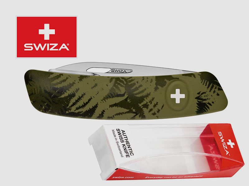 SWIZA Schweizer Messer FILIX D03 CAMO FARN KHAKI, Edelstahl 440, 11 Funktionen, Korkenzieher