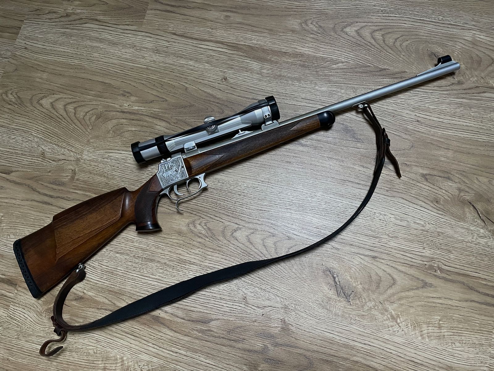 Wüthrich Blockbüchse 7.65 R, Linksschaft mit ZF Zeiss 