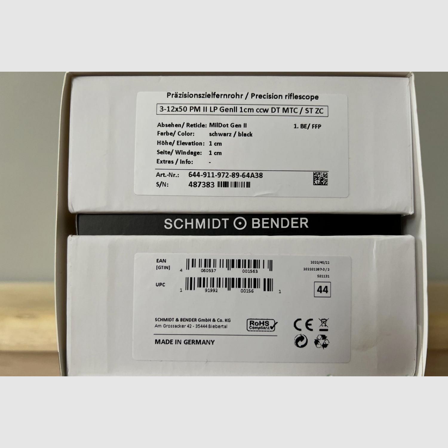 Zielfernrohr Schmidt Bender PMII 3-12x50.