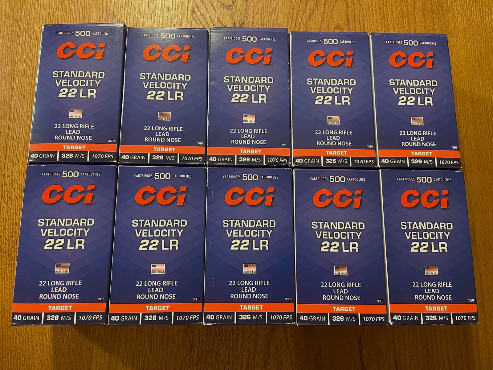 5.000 stuks CCI .22 LR Standard Velocity (2,6g / 40gr) – Top conditie, OVP