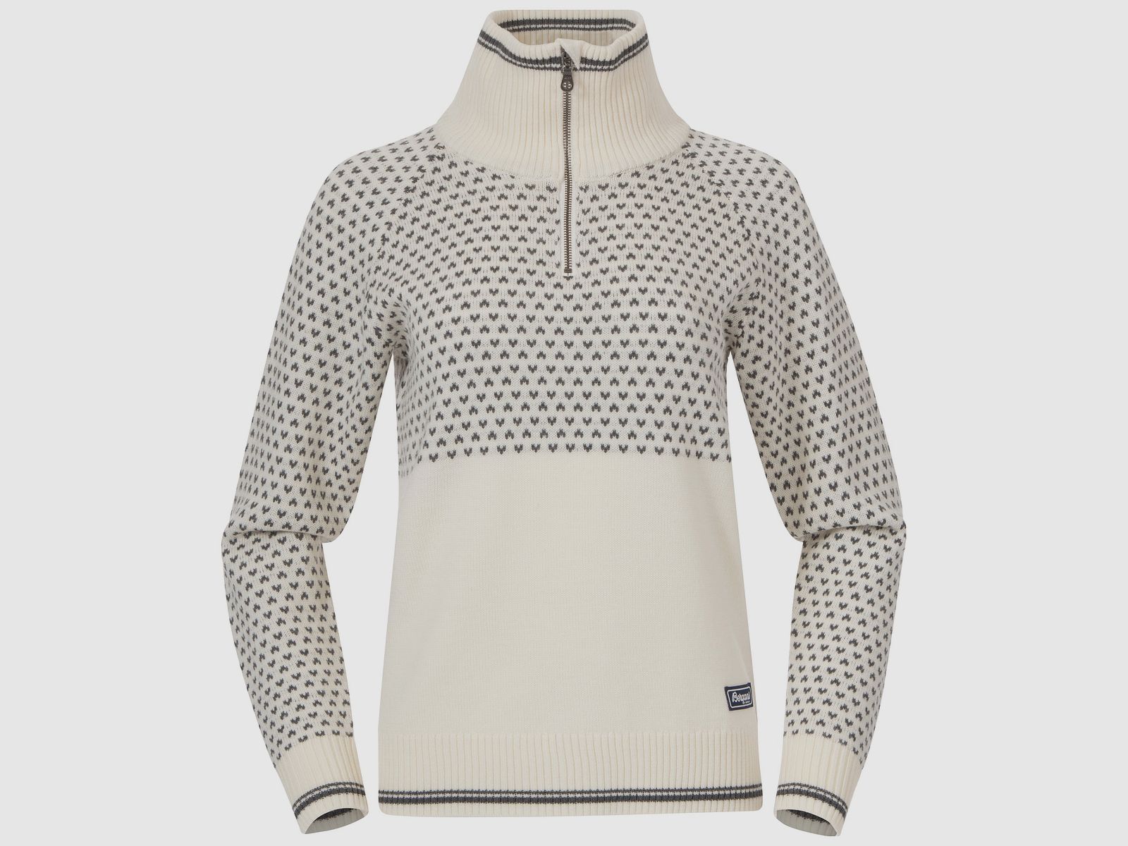 Bergans Alvdal Wool Half Zip Women Vanilla White/Solid Dark Grey XL