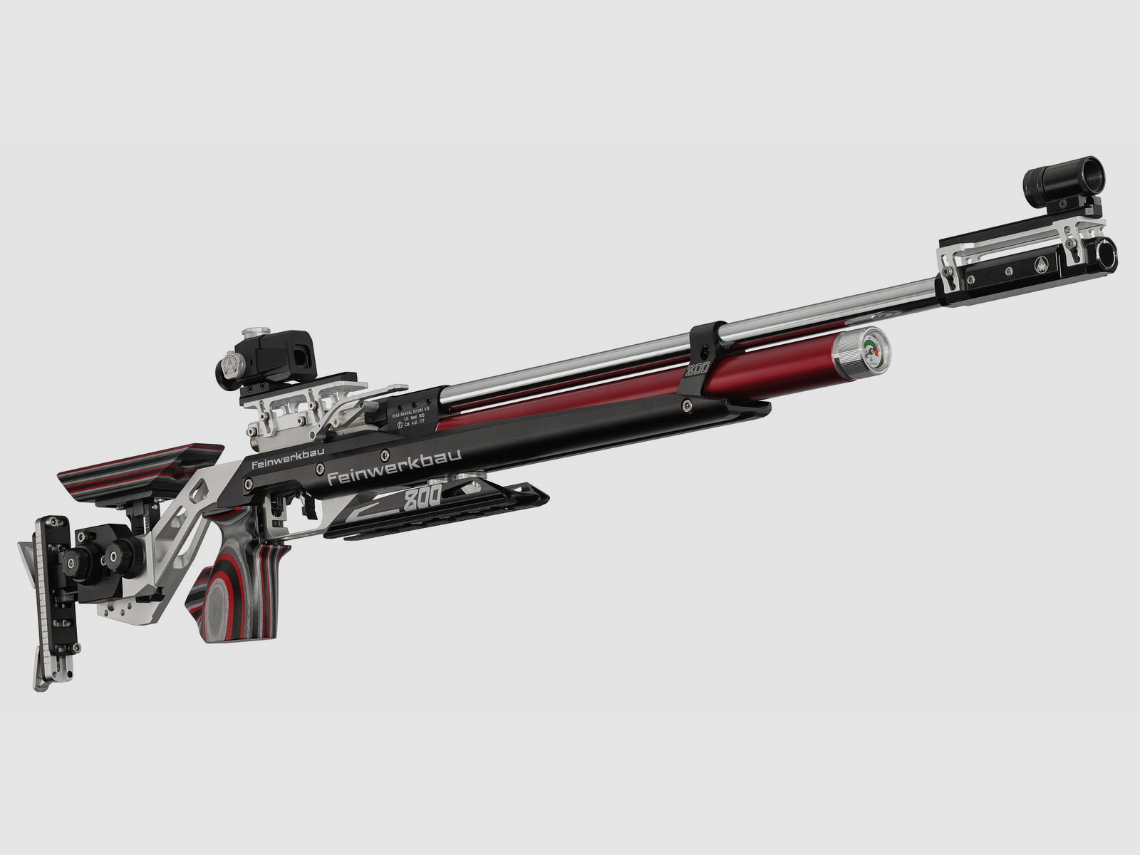 Feinwerkbau 800 Alu Silber/Rot Schaftkappe Comfort-line