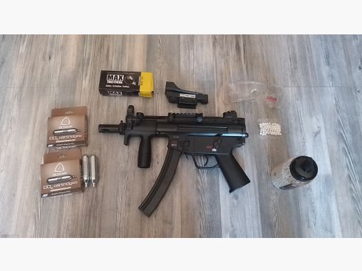 MP5 CO2 Softair - Heckler & Koch MP5 K CO2 Blowback Softair 6mm BB schwarz 