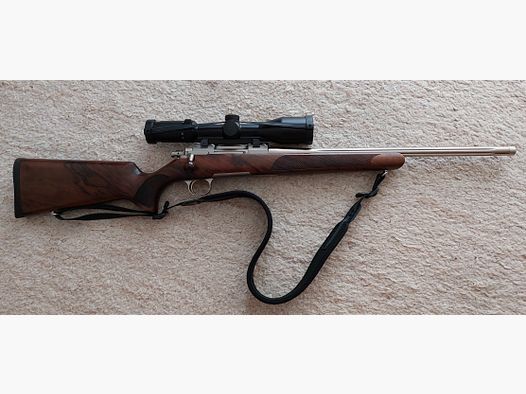 Stalen actie HS verchroomd in .308 Winchester met 51cm loop