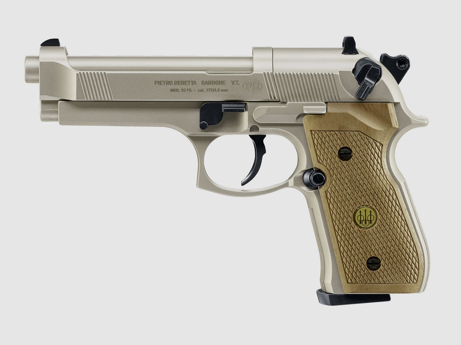 BERETTA CO2-Beretta M92FS-4,5mm Pellet-Nickel Madera