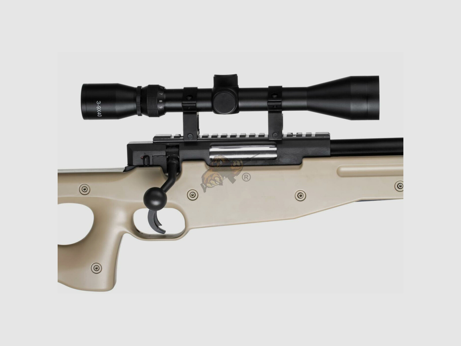 L96 Sniper Rifle Airsoft Set Upgraded Tan - Well -F-