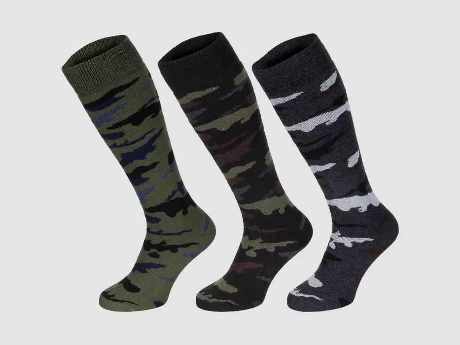 Chaussettes d'hiver, "Esercito", camouflage, longues, pack de 3 (39-42)