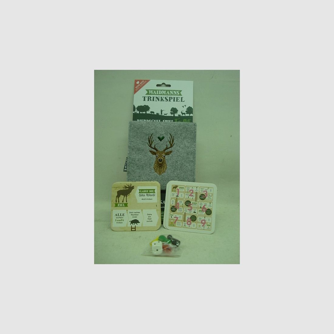 Tavolo da gioco per sottobicchieri "Da portare" - con astuccio in feltro