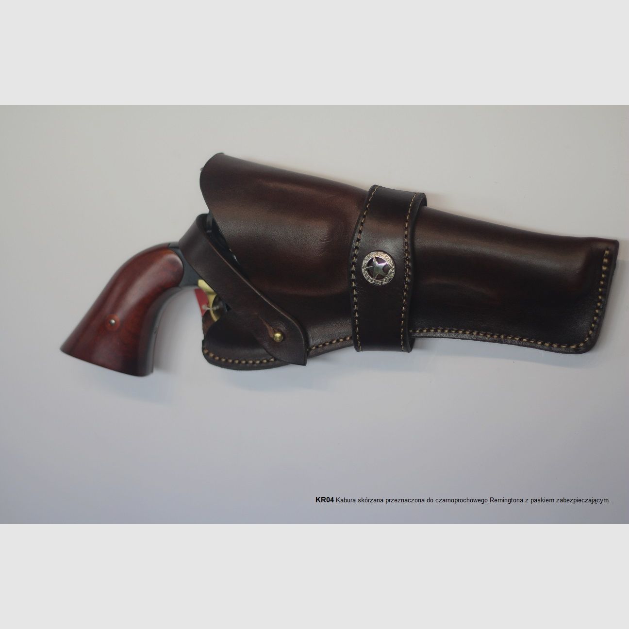 Open leather holster for the Remington 1858 revolver, image 3 of 3