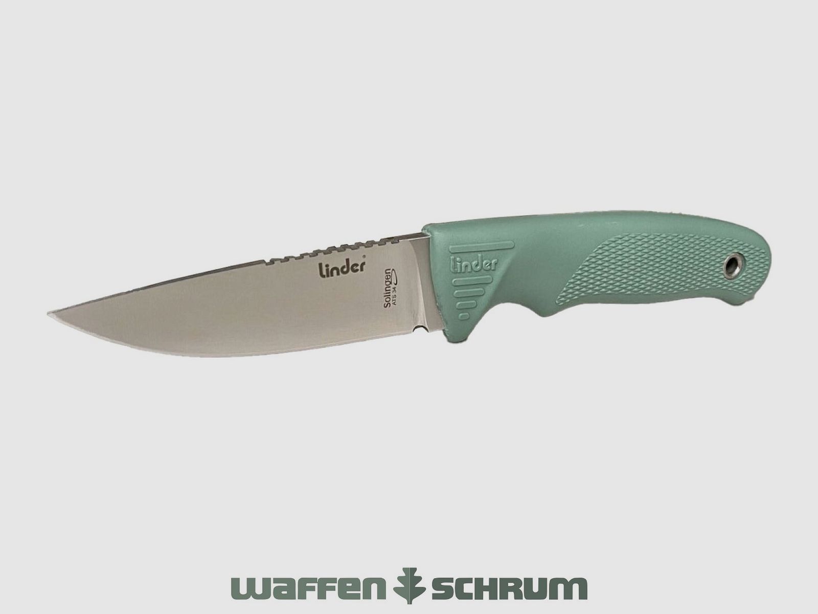 Linder Super Edge 1 ATS 34 Verde Lunghezza della lama: 9,5 cm Linder Fodero in pelle