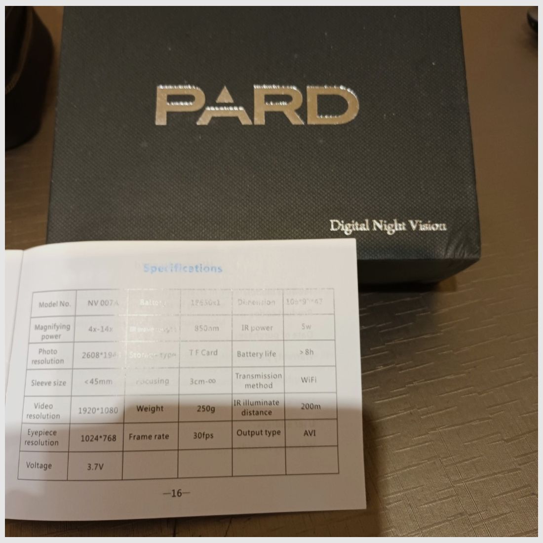 PARD appareil de vision nocturne pour lunette de tir avec adaptateur