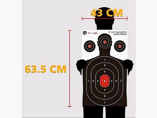 Bersagli (umano) per carabina ad aria compressa e pistola ad aria compressa/Paintball 10 pezzi grandi