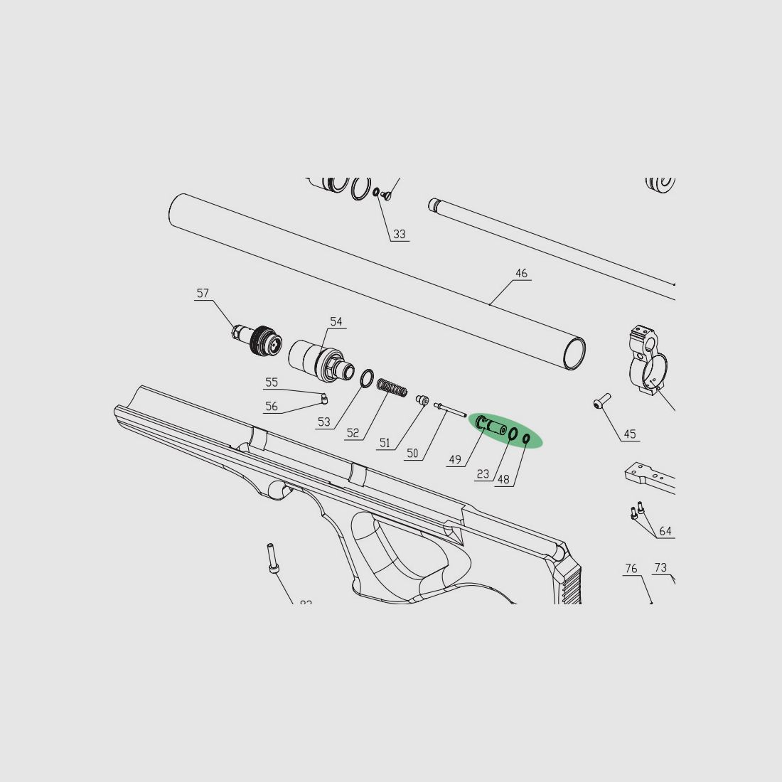 Ventil fĂĽr Pressluftgewehr Diana Skyhawk 7,5 Joule, Ersatzteil