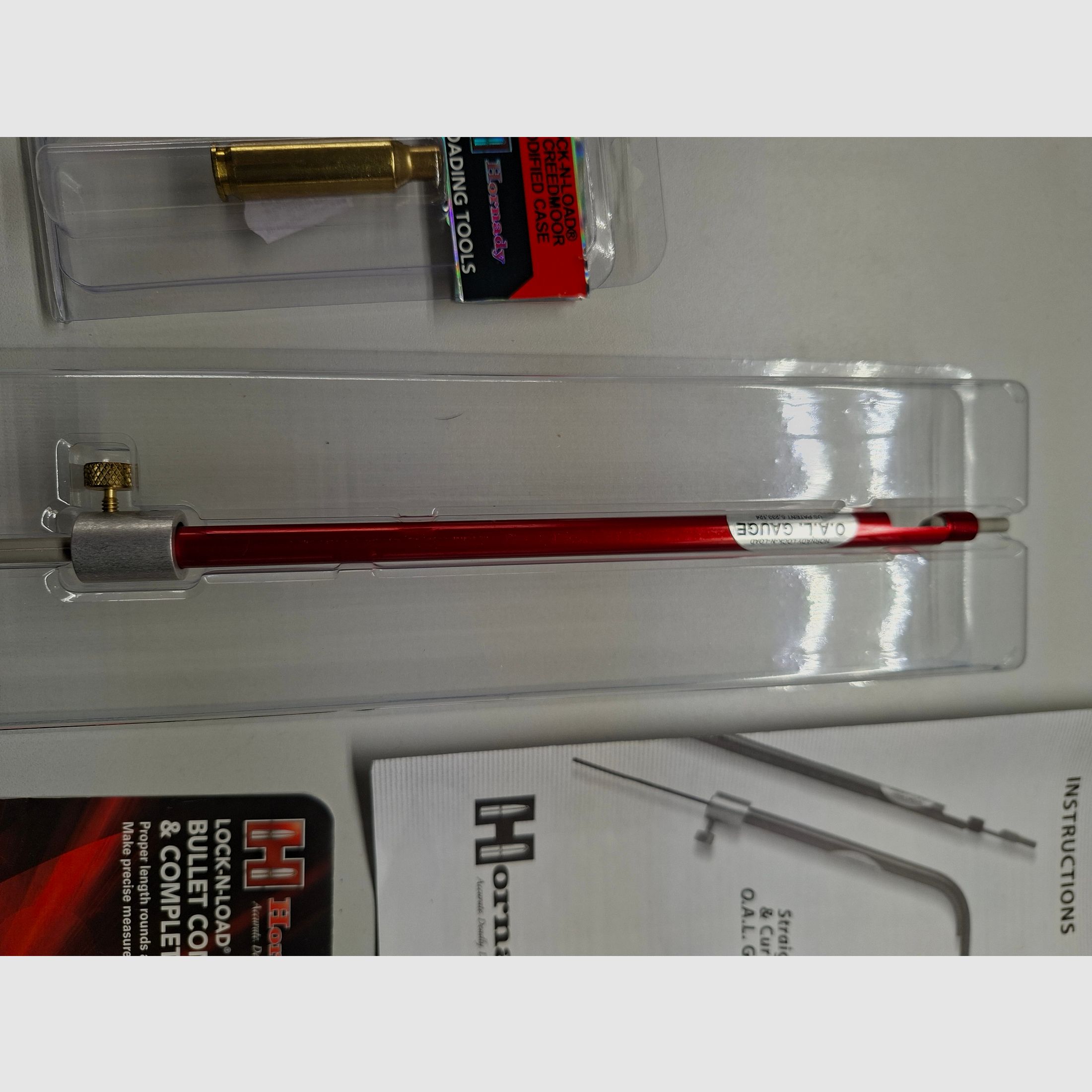 Longitud de patrones Hornady Lock-N-Load® O.A.L. Gauges - Modelo recto incluye casquillo de medición de 6.5 mm