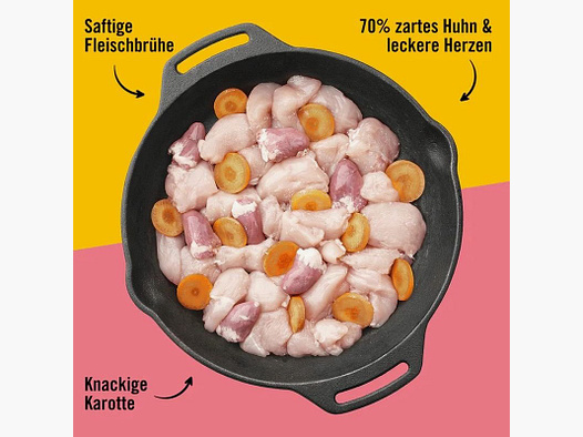 Dogs'n Tiger Katzen Nassfutter Herzlich Huhn & Rinderherzen 400 g