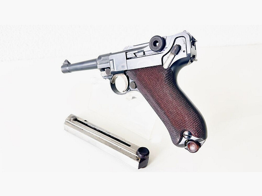 DWM Mod. P 08 1913 2° Mag numero corrispondente originale in pelle 9mm Luger