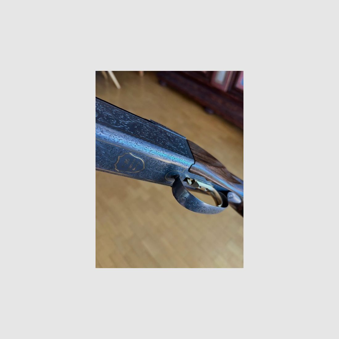 Krieghoff K80 Sporting Custom Shop ręcznie grawerowane, bez lasera, złote inkrustacje, stan idealny, kaliber 12/76