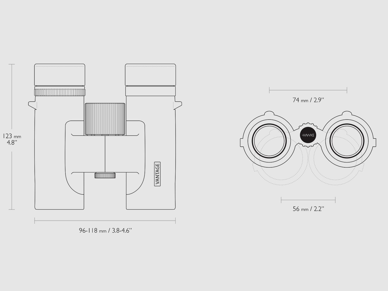 Hawke 34120 VANTAGE 8x32 PRISMÁTICO verde