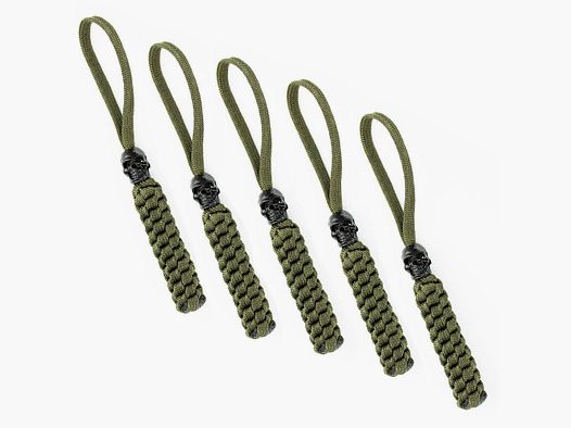 Lanyard mit Totenkopf 5er Sparset Oliv
