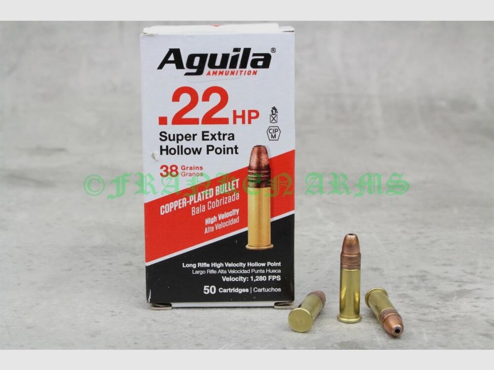Aquila Super Extra .22 lr. HV HP 38gr. 2.5g 50 pieces bulk price