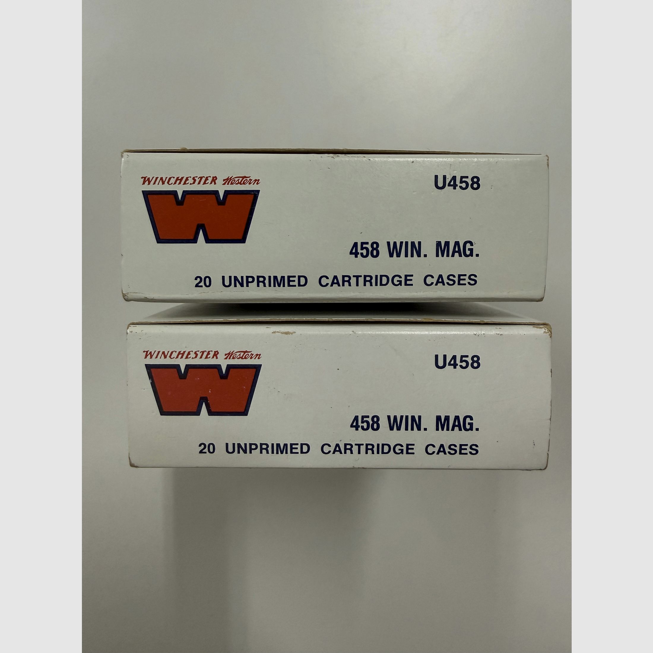 .458 Win Mag Winchester cases in the original packaging