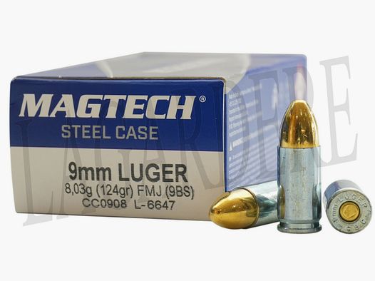 MAGTECH 9BS CASE STEEL (CARTRIDGE WITH BULLET)