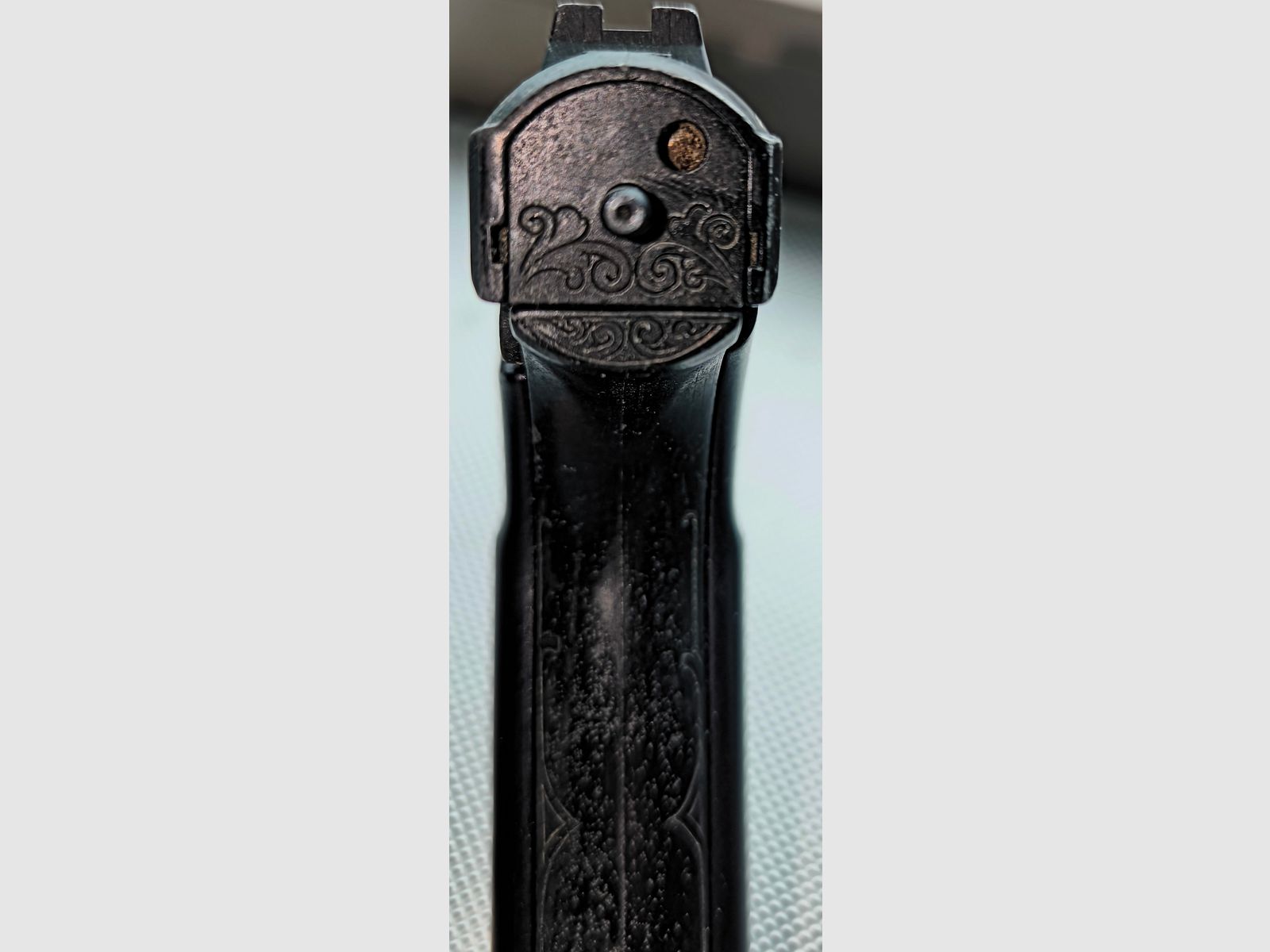 ⚠️ Atención coleccionistas Vitrine Stűck, Hackler & Koch Mod. SP9-con grabado - Visual y funcionalmente en estado impecable, como nuevo y apenas disparado y como pistola SRS de gas/tiro de salva calibre 9mmPAK ¡casi imposible de encontrar!